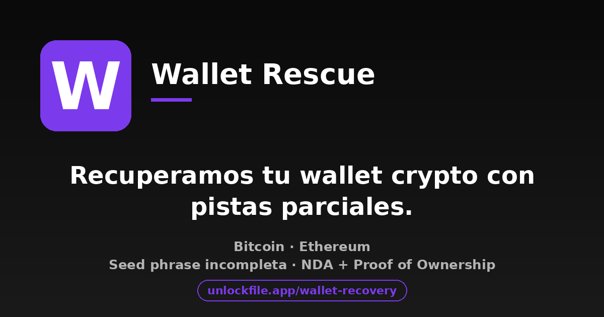 Recuperar Wallet Crypto con Pistas Parciales: Guía 2026